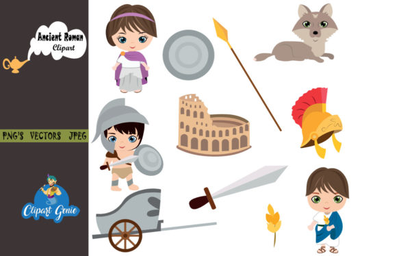 Ancient Roman Clipart Bundle: Timeless Graphics for Your Projects