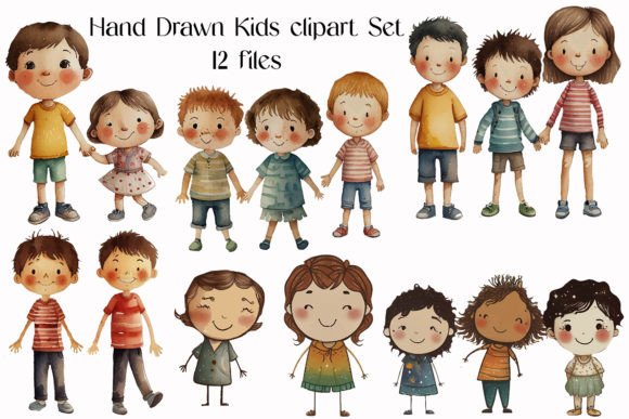 Bring Whimsy to Life with a Hand Drawn Kids' Clipart Set