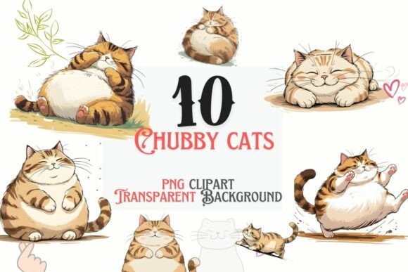 Chubby Cat PNG Clipart Bundle: Your Secret Weapon for Irresistible Design
