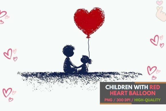 Crafting Timeless Romance with Heart Balloon Love Silhouette Art