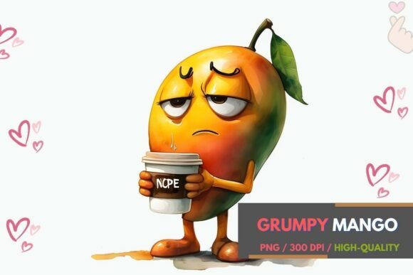 Grumpy Mango Clipart with 