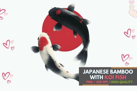 Japanese Koi Fish with Rising Sun: A Design Asset for Cultural Storytelling