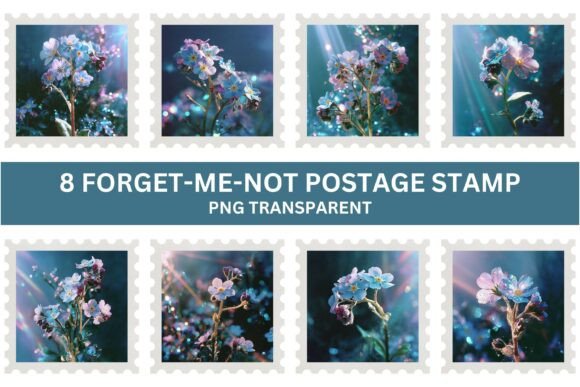 Magical Forget-Me-Not Stamp PNG: Infusing Ethereal Charm into Your Designs