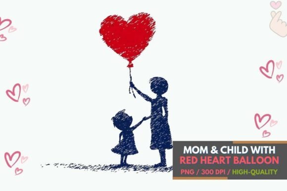 Mom and Baby Heart Balloon PNG: Crafting Emotional Connection