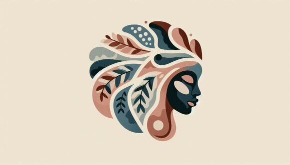 Muted Acrylic Tones African Figure: A Cultural Design Asset