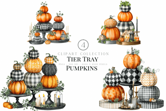 Tier Tray Pumpkin Clipart: Infusing Autumnal Character