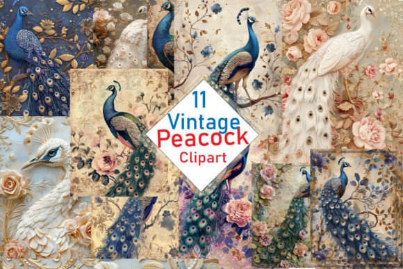 Timeless Elegance: Using Vintage Peacock Clipart in Modern Design