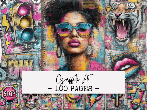 Unleash Urban Edge: Graffiti Art Junk Journal Papers