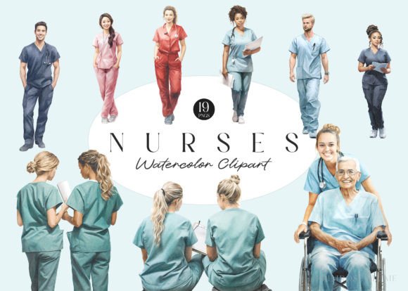 Watercolor Nurses Clipart: A Creative Toolkit for Healthcare Designs