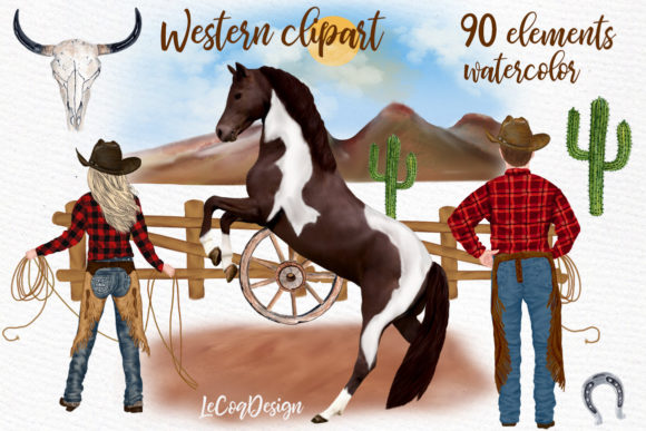 Western Clipart: Cowboys, Cowgirls & Horses for Authentic Designs